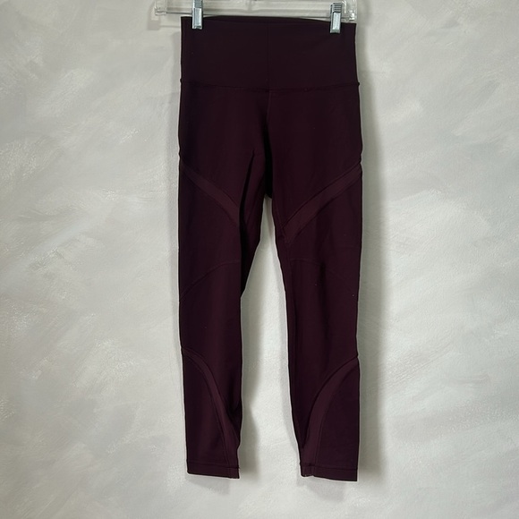 Lululemon High Times leggings Wrap Mesh in Bordeaux Drama size 4 - Picture 4 of 11